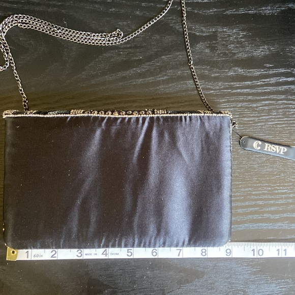 NWT beautiful sequined clutch with chain (attached on inside). Blue/silver - Picture 3 of 5